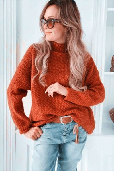 high autumn half and jersey winter 2020 new collar curled pullover women's sweater luxury, White;black
high autumn half and jersey winter 2020 new collar curled pullover women's sweater luxury, White;black