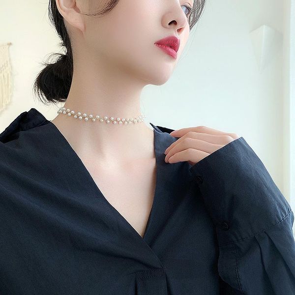chains 2021 korean short collarbone chain fashion necklace crystal pearl choker, Silver
chains 2021 korean short collarbone chain fashion necklace crystal pearl choker, Silver