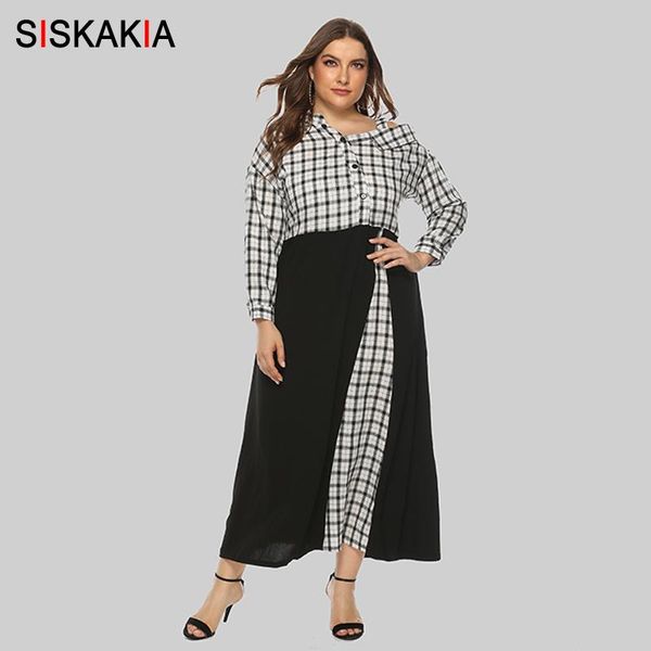 casual dresses siskakia plaid patchwork women fashion asymmetry cut off shoulder lapel shirt dress mid calf 2021 color block, Black;gray
casual dresses siskakia plaid patchwork women fashion asymmetry cut off shoulder lapel shirt dress mid calf 2021 color block, Black;gray