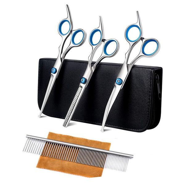 dog grooming scissors kit with safety round tip thinning cutting shears pet comb for cat hair care
dog grooming scissors kit with safety round tip thinning cutting shears pet comb for cat hair care