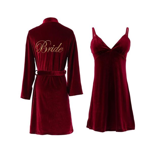 women's sleepwear velvet kimono bathrobe gown bridal wedding 2pcs robe set nightgown female casual nightwear intimate lingerie, Black;red
women's sleepwear velvet kimono bathrobe gown bridal wedding 2pcs robe set nightgown female casual nightwear intimate lingerie, Black;red