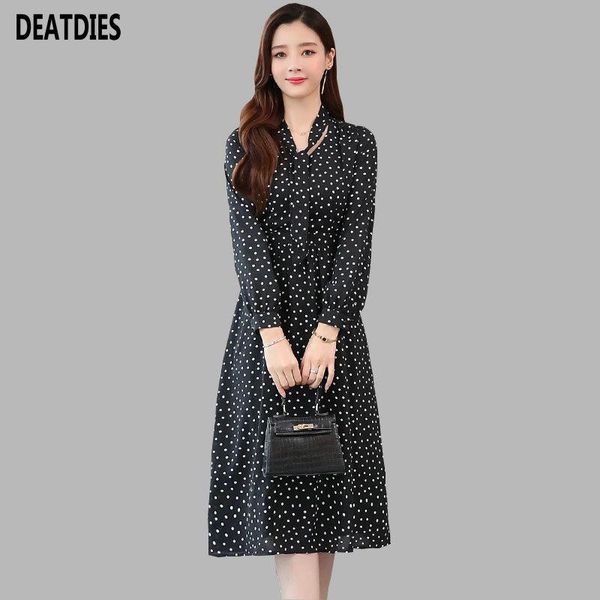 casual dresses 2021 woman dress vintage dot chiffon long sleeve autumn winter women office lady elegant party vestidos, Black;gray
casual dresses 2021 woman dress vintage dot chiffon long sleeve autumn winter women office lady elegant party vestidos, Black;gray