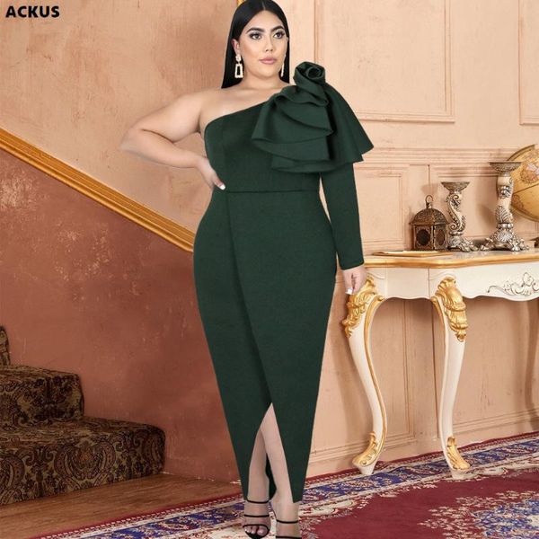 plus size dresses ackus women dress solid one shoulder ruffles pencil slited long elegangt party vestidos autumn clothing, Black
plus size dresses ackus women dress solid one shoulder ruffles pencil slited long elegangt party vestidos autumn clothing, Black