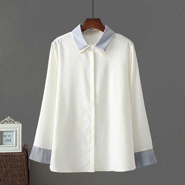 spring and summer elegant women shirts loose lager size office lady chiffon turn-down collar 210615, White
spring and summer elegant women shirts loose lager size office lady chiffon turn-down collar 210615, White