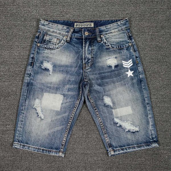 men's jeans newly fashion summer retro blue destroyed ripped denim shorts streetwear printed designer hip hop short for qth8
men's jeans newly fashion summer retro blue destroyed ripped denim shorts streetwear printed designer hip hop short for qth8