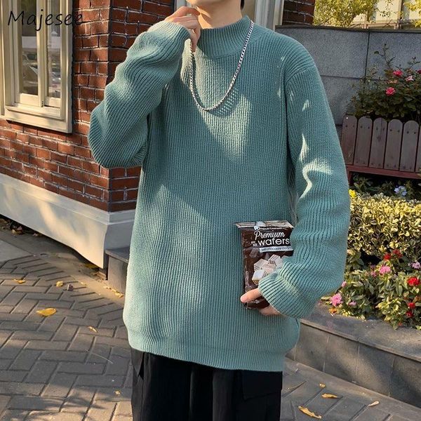 men's sweaters men pullovers mock-neck basic korean style cozy loose streetwear male clothing knitwear harajuku teens oversize jumpers, White;black
men's sweaters men pullovers mock-neck basic korean style cozy loose streetwear male clothing knitwear harajuku teens oversize jumpers, White;black