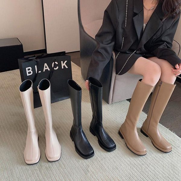 boots 2021 luxury women beige brown low heels knee high winter soft leather cowboy thigh punk long riding shoes, Black
boots 2021 luxury women beige brown low heels knee high winter soft leather cowboy thigh punk long riding shoes, Black