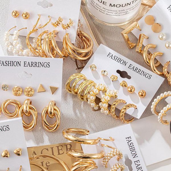 hoop & huggie fashion vintage geometric earrings set for women bohemia 2021 trend statement gold metal party jewelry gifts, Golden;silver
hoop & huggie fashion vintage geometric earrings set for women bohemia 2021 trend statement gold metal party jewelry gifts, Golden;silver