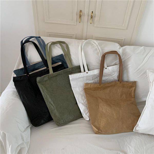 evening bags washed kraft paper shoulder bag large capacity solid color shopping tote handbag fashion
evening bags washed kraft paper shoulder bag large capacity solid color shopping tote handbag fashion