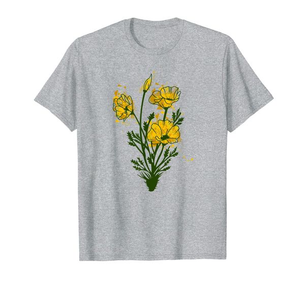 california poppies watercolor flowers cool shirt gift, White;black
california poppies watercolor flowers cool shirt gift, White;black
