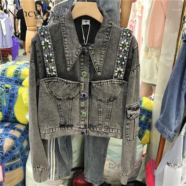 women's jackets exquisite rhinestone shoulder strap false two-piece suit denim jacket for women 2021 autumn fashion temperament top, Black;brown
women's jackets exquisite rhinestone shoulder strap false two-piece suit denim jacket for women 2021 autumn fashion temperament top, Black;brown