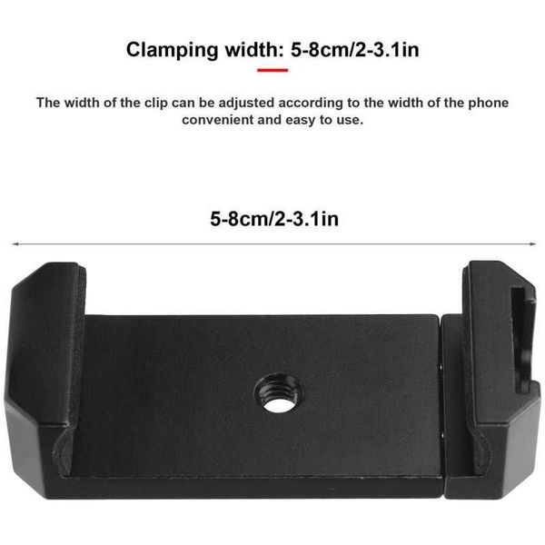 smartphone clip mobile phone holder with cold shoe mount 1/4in screw hole tripod camara profesional aluminium alloy
smartphone clip mobile phone holder with cold shoe mount 1/4in screw hole tripod camara profesional aluminium alloy