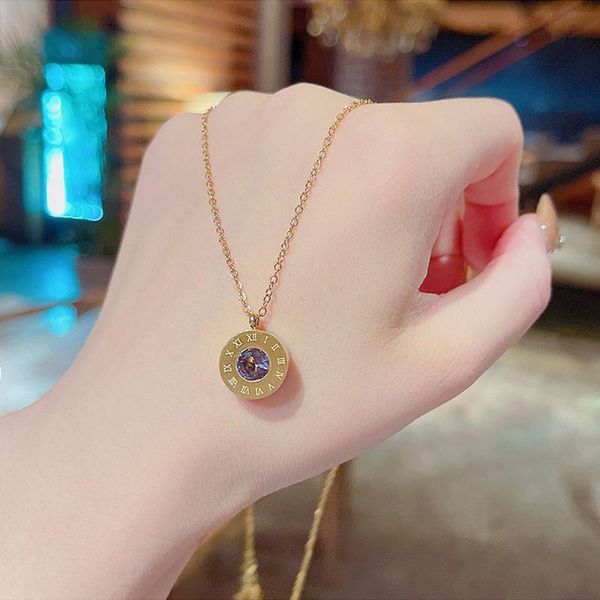 pendant necklaces fashion temperament circle zircon titanium steel necklace female design sense simple clavicle chain, Silver
pendant necklaces fashion temperament circle zircon titanium steel necklace female design sense simple clavicle chain, Silver