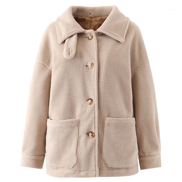 2019 autumn/winter new women's long sleeve pocket design fleece jacket slim single breasted lapel ladies coat1, Black
2019 autumn/winter new women's long sleeve pocket design fleece jacket slim single breasted lapel ladies coat1, Black