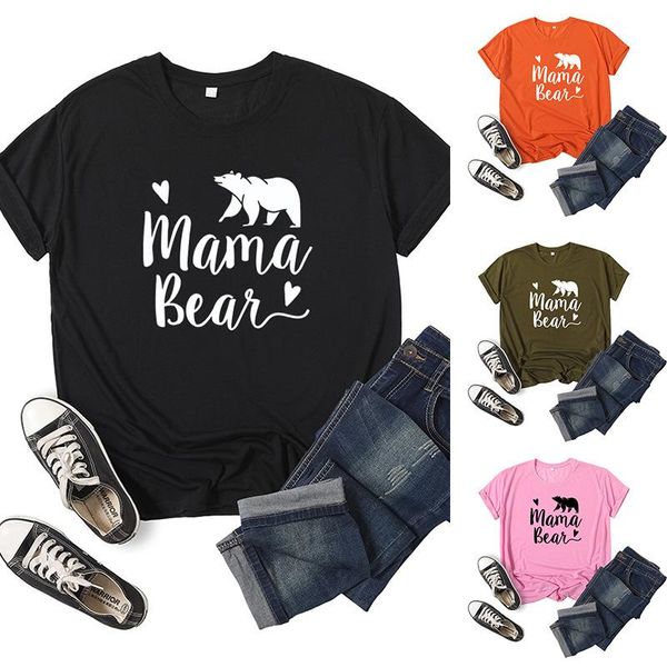 women's t-shirt mama bear letter print women t shirt short sleeve o neck loose tshirt ladies tee clothes camisetas mujer, White
women's t-shirt mama bear letter print women t shirt short sleeve o neck loose tshirt ladies tee clothes camisetas mujer, White