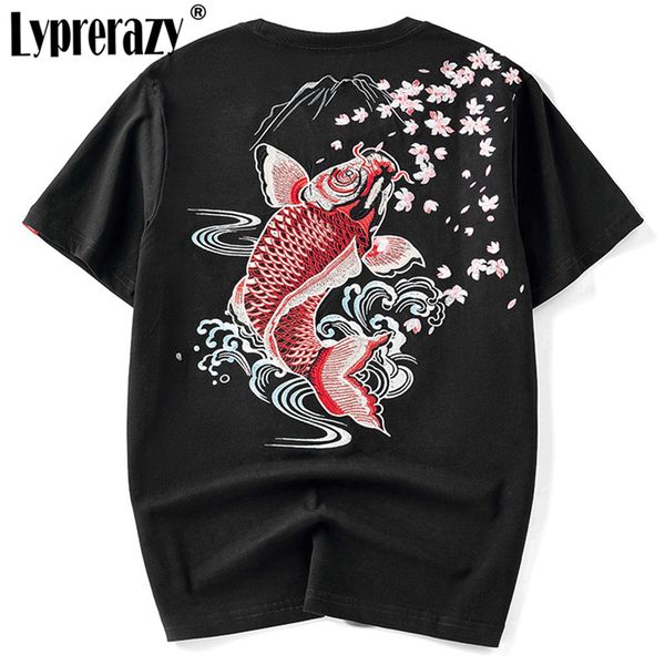 casual embroidery t-shirt chinese style summer carp original brand cotton casual men tee shirt, White;black
casual embroidery t-shirt chinese style summer carp original brand cotton casual men tee shirt, White;black