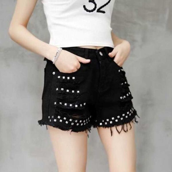 women's fashion brand vintage tassel rivet ripped loose high waisted short jeans punk woman denim shorts 210601, White;black
women's fashion brand vintage tassel rivet ripped loose high waisted short jeans punk woman denim shorts 210601, White;black