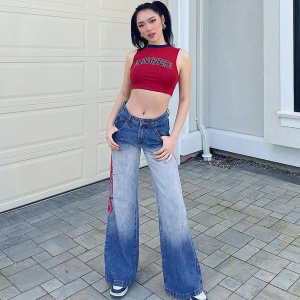 women's pants & capris fall ladies' gradient printing casual straight-leg jeans,women's pants,women-clothing,traf, Black;white
women's pants & capris fall ladies' gradient printing casual straight-leg jeans,women's pants,women-clothing,traf, Black;white