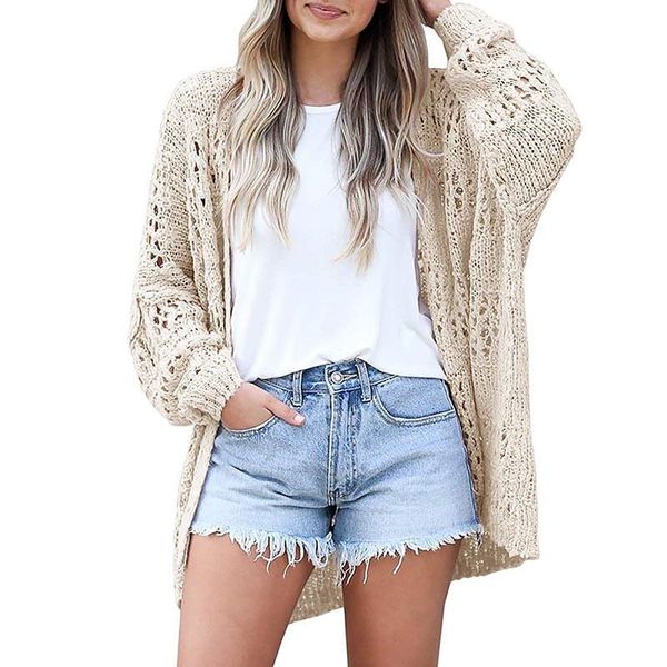 women's knits & tees cardigan for women 2021 hollow out knitted v neck long sleeve autumn loose simple casual elegant lady sweater fash, White
women's knits & tees cardigan for women 2021 hollow out knitted v neck long sleeve autumn loose simple casual elegant lady sweater fash, White