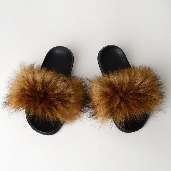 slippers fur ladies rainbow shoes cute flip flops travel furry, Black 
slippers fur ladies rainbow shoes cute flip flops travel furry, Black
