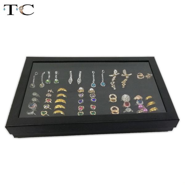exquisite practical fine 100 slot ring display tray organizer show case jewelry earrings holder storage box transparent window, Black
exquisite practical fine 100 slot ring display tray organizer show case jewelry earrings holder storage box transparent window, Black