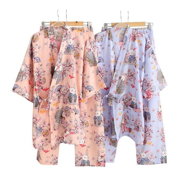 cartoon rabbit women japanese traditional kimono set spa sauna bathing sleepwear cotton yukata harajuku trousers suit, Black;red
cartoon rabbit women japanese traditional kimono set spa sauna bathing sleepwear cotton yukata harajuku trousers suit, Black;red