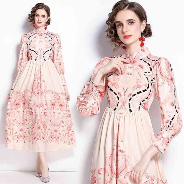 summer fashion runway dres long sleeve stand collar print casual 210531, Black;gray
summer fashion runway dres long sleeve stand collar print casual 210531, Black;gray