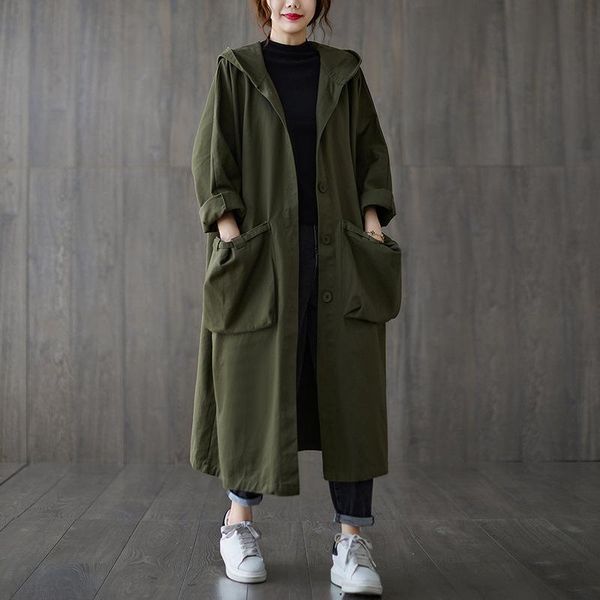 women's trench coats 2021 female casual loose jackets black large size coat women big pockets autumn long hooded windbreaker, Tan;black
women's trench coats 2021 female casual loose jackets black large size coat women big pockets autumn long hooded windbreaker, Tan;black