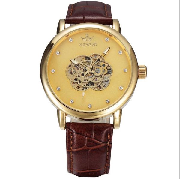 sewor mechanical watch automatic movement watch leather belt men's casual fashion watch sew03-3, Slivery;brown
sewor mechanical watch automatic movement watch leather belt men's casual fashion watch sew03-3, Slivery;brown
