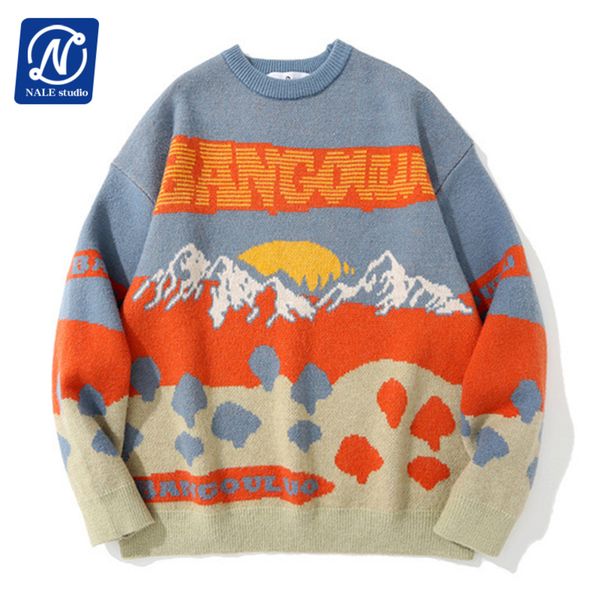 harajuku style men's and women's casual turtleneck sweaters, cartoon graffiti, hip-hop, fashion, White;black