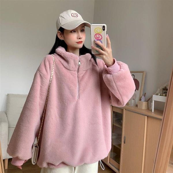 women's hoodies & sweatshirts 2021 high collar plus velvet thick layer fur zipper jacket women white loose long-sleeved pullover kawa, Black
women's hoodies & sweatshirts 2021 high collar plus velvet thick layer fur zipper jacket women white loose long-sleeved pullover kawa, Black