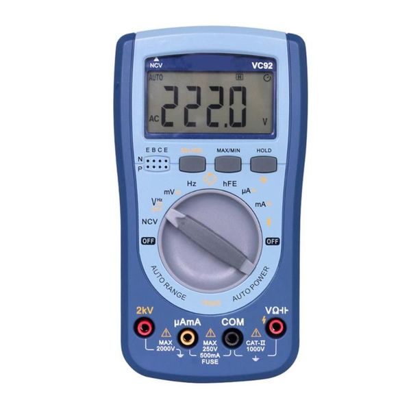 multimeters digital multimeter dc/ac current voltage t-rms auto range ncv/capacitor/ frequency/triode/ diode tester vc92
multimeters digital multimeter dc/ac current voltage t-rms auto range ncv/capacitor/ frequency/triode/ diode tester vc92