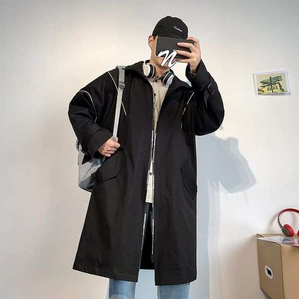men's trench coats trendy brand mid-length coat spring and autumn korean style handsome loose-fitting workwear jacket, Tan;black
men's trench coats trendy brand mid-length coat spring and autumn korean style handsome loose-fitting workwear jacket, Tan;black