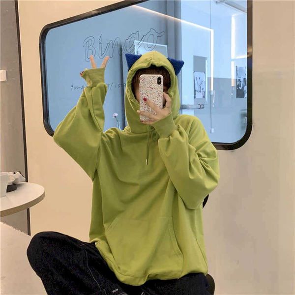 hoodies women clothes long-sleeved bf sweatshirt female students korean loose coat ear wild spring and autumn 210526, Black
hoodies women clothes long-sleeved bf sweatshirt female students korean loose coat ear wild spring and autumn 210526, Black