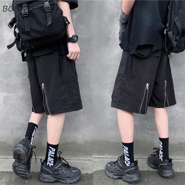 men's shorts men casual loose simple zipper summer leisure all-match fashion males solid high street trousers safari style chic ins, White;black
men's shorts men casual loose simple zipper summer leisure all-match fashion males solid high street trousers safari style chic ins, White;black