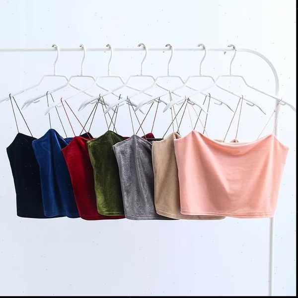 2021 fashion spaghetti straps tank velvet short crop 7 colors boob bustier brief vest t shirts tee, White
2021 fashion spaghetti straps tank velvet short crop 7 colors boob bustier brief vest t shirts tee, White