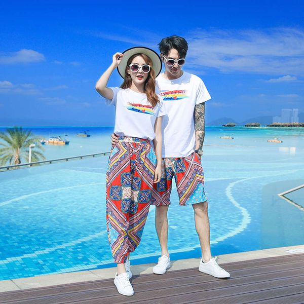 new summer parent-child mother's and 2021 women's wear three four family beach sle capri suit, Blue
new summer parent-child mother's and 2021 women's wear three four family beach sle capri suit, Blue