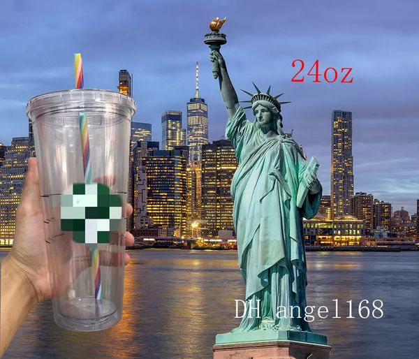 starbucksdouble thick rainbow straw multiple straws mermaid tumblers 24oz/710ml drinkware plastic cup reusable transparent flat column lid s
starbucksdouble thick rainbow straw multiple straws mermaid tumblers 24oz/710ml drinkware plastic cup reusable transparent flat column lid s