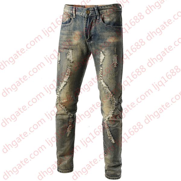 mens cool designer brand ripped pencil skinny jeans destroyed stretch slim fit hop pants with holes for men, Blue
mens cool designer brand ripped pencil skinny jeans destroyed stretch slim fit hop pants with holes for men, Blue