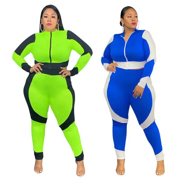 casual plus size women tracksuits autumn long sleeve zipper + skinny sport pants patchwork two piece sets track sweatsuit 211116, Black
casual plus size women tracksuits autumn long sleeve zipper + skinny sport pants patchwork two piece sets track sweatsuit 211116, Black