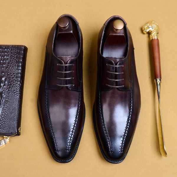 Hand-Made Lace-Up Men Leather Shoes Italian Vintage Formal Dress Shoes Business Office Big Size Wedding Oxfords Shoes Men A93, Black
Hand-Made Lace-Up Men Leather Shoes Italian Vintage Formal Dress Shoes Business Office Big Size Wedding Oxfords Shoes Men A93, Black