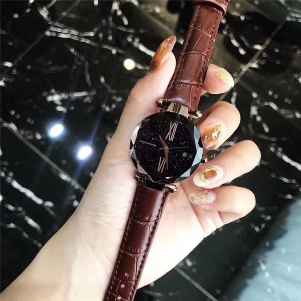 wristwatches g red green stripe starry sky gems quartz watches gem cut geometry alligator genuine leather clock, Slivery;brown
wristwatches g red green stripe starry sky gems quartz watches gem cut geometry alligator genuine leather clock, Slivery;brown