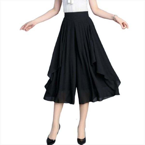 elastic high waist slim womens pants elegant chiffon skirts summer wide leg medium long leisure loose trousers, Black;white
elastic high waist slim womens pants elegant chiffon skirts summer wide leg medium long leisure loose trousers, Black;white