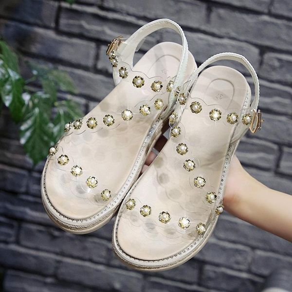 dress shoes summer 2021 women's beaded flat casual comfortable flower transparent large size sandals, Black
dress shoes summer 2021 women's beaded flat casual comfortable flower transparent large size sandals, Black