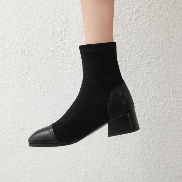 boots women shoes high heels slip ankle winter stretch socks elegant square female plus size 31-43, Black
boots women shoes high heels slip ankle winter stretch socks elegant square female plus size 31-43, Black
