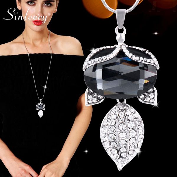 sinleery chic goldfish pendant necklace silver color chain gray zircon inlay tiny crystal long women neckalce jewelry my289 ss0
sinleery chic goldfish pendant necklace silver color chain gray zircon inlay tiny crystal long women neckalce jewelry my289 ss0