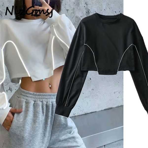 sweatshirt women causal patchwork sweat hoodies long sleeve o-neck spring crop jumper 210628, Black
sweatshirt women causal patchwork sweat hoodies long sleeve o-neck spring crop jumper 210628, Black