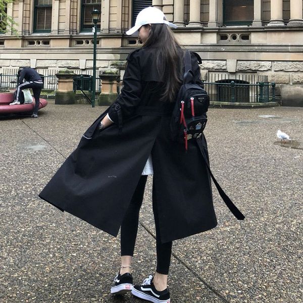 women's trench coats double-waisted trench coat for stylish korean woman elegant turtleneck turned down female blouse vogue split coats, Tan;black
women's trench coats double-waisted trench coat for stylish korean woman elegant turtleneck turned down female blouse vogue split coats, Tan;black