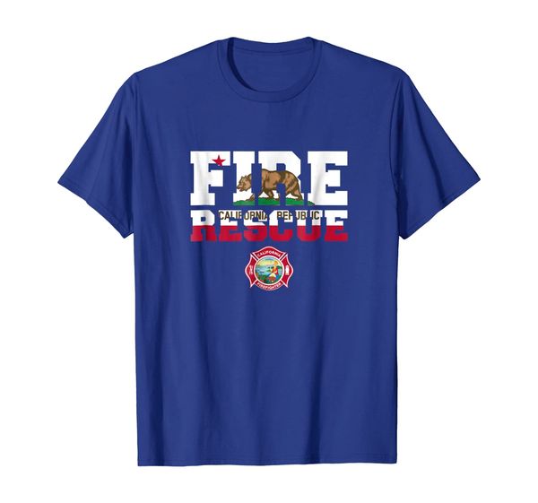 california fire rescue firefighter firemen duty t-shirt, White;black 
california fire rescue firefighter firemen duty t-shirt, White;black