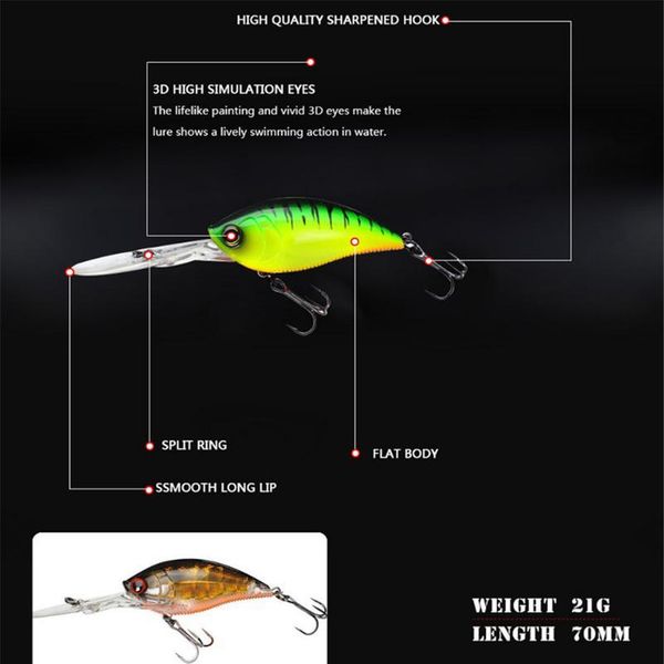 1pcs wobbler fishing lures 70mm 22g floating plastic artificial hard bait crankbait trolling bass carp fishin jllvhl
1pcs wobbler fishing lures 70mm 22g floating plastic artificial hard bait crankbait trolling bass carp fishin jllvhl